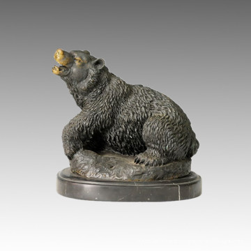 Статуэтка медведя животного медведя Резьба скульптуры Branze Tpal-067